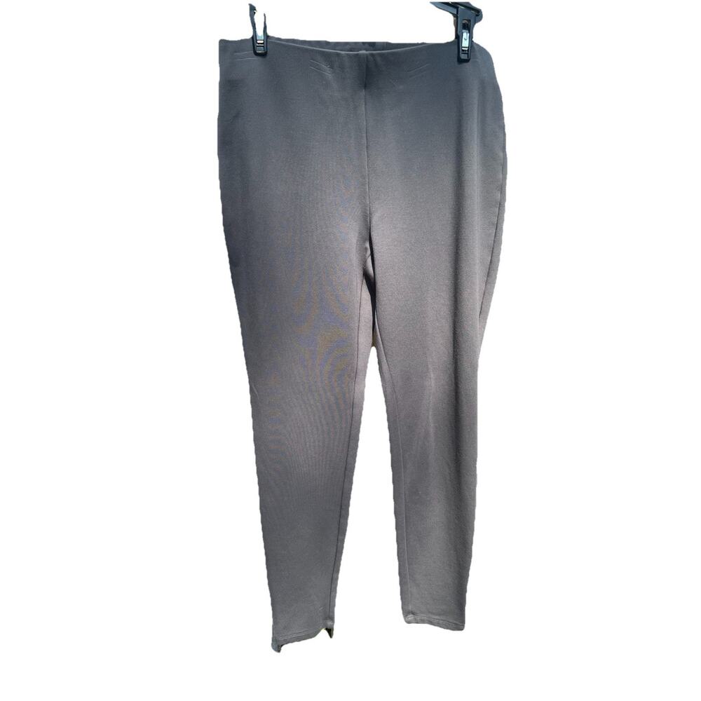 Chicos Scuba Knit Pull On Pants Size 0 SMALL Slim Fit Gray Career Slimming